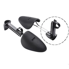 2 Pair Adjustable Plastic Boots Shoe Stretcher Durable Black Shoe Tree Expander 