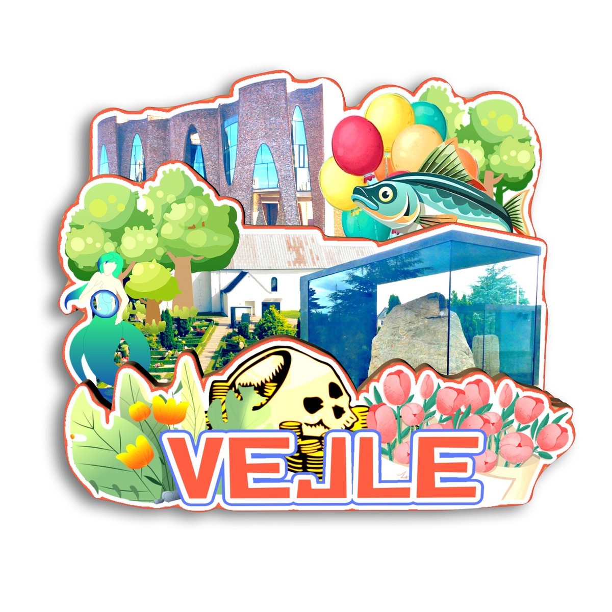 Vejle DENMARK Refrigerator magnet 3D travel souvenirs wood | eBay