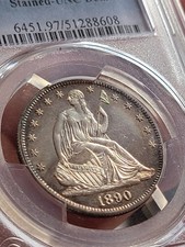 1890 Proof Seated Liberty Half Dollar. UNC Detail. Low Mintage