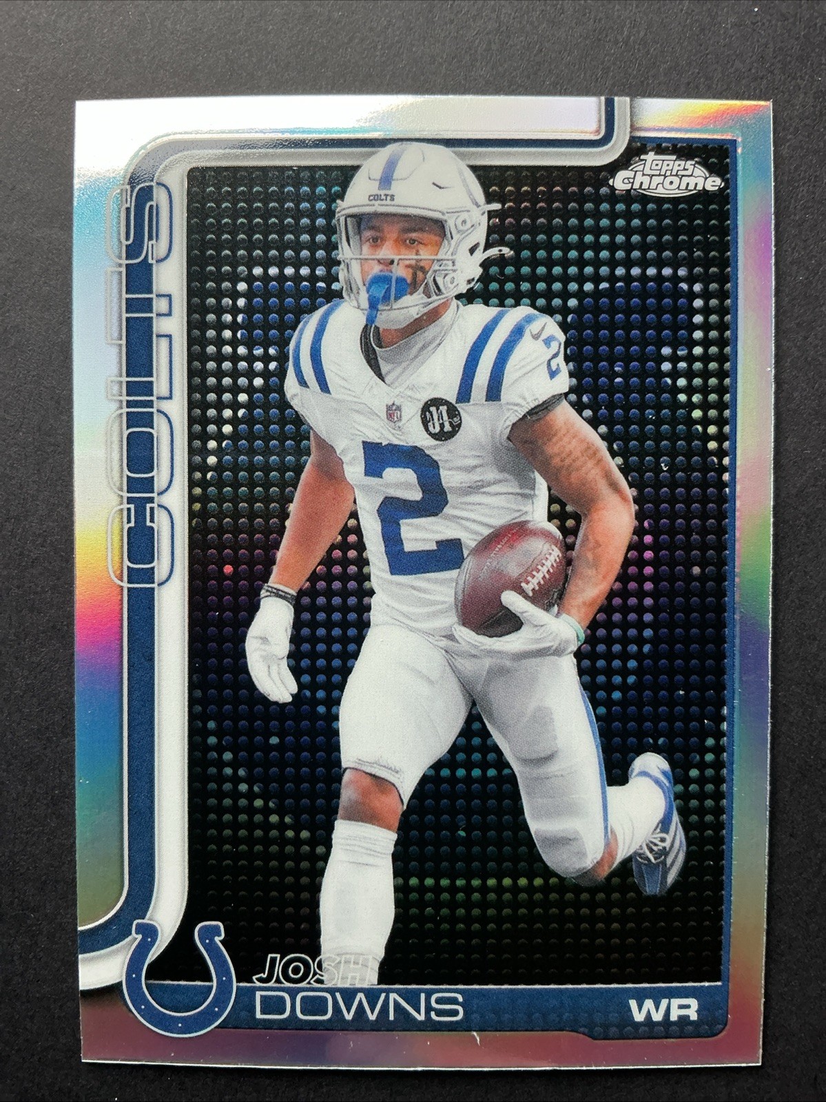 JOSH DOWNS - 2025 Topps Chrome Football #127 Lightboard Logo Refractor Colts