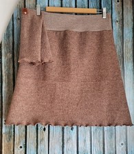 Walkloden-Rock Wollrock Wolle Pulswärmer Armstulpen Schurwolle Handmade 38 40 42