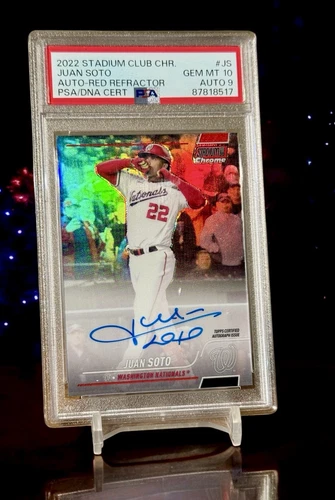 Juan Soto Serial  /5 Red Refractor Auto 2022 Stadium Club Parallel PSA 10 POP 1