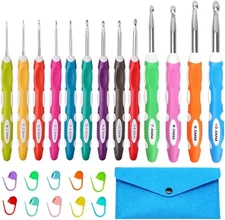 Lewhoo Ergonomic Crochet Hooks Set with 2.0mm-10.0mm, Colorful2.0~10.0mm 