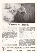 American Telephone Bell System 1915 Original Print Ad Weavers of Speech