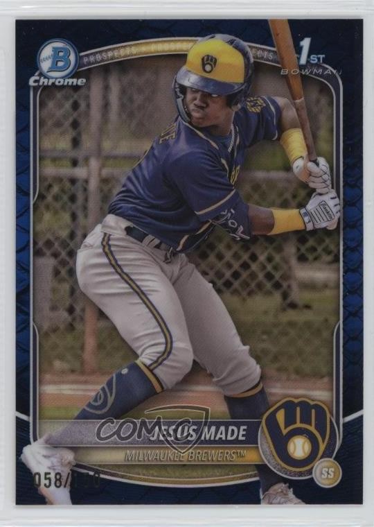 2025 Bowman Chrome Prospects Blue Reptilian Refractor 58/150 Jesus Made #BCP-50