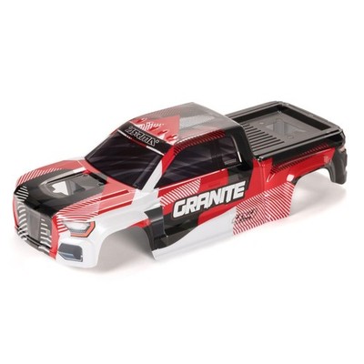 ARRMA GRANITE 4X4 Clipless Painted Decaled Trimmed Body Red White ARA-1622