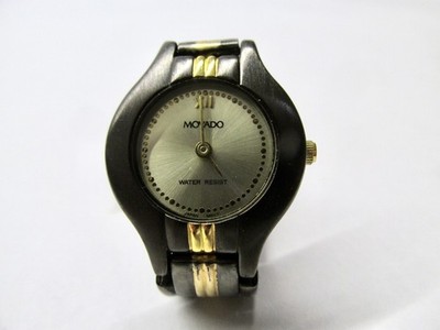 1990s MOVADO Minimalist Women s Gold Dial Two Tone Watch - 33-678128 W44