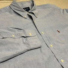 Ralph Lauren Yarmouth Oxford Button Down Shirt Men's 17 1/2 36 Light Blue Polo