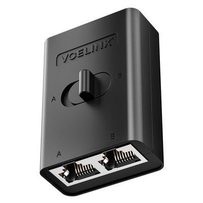 2 Port RJ45 Network Switch, Ethernet Splitter 2-in 1-Out or 1-in 2-Out, Power...