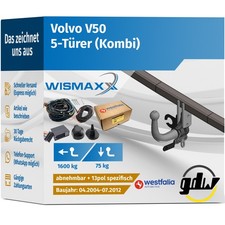 ANHÄNGERKUPPLUNG für Volvo V50 07-12 abnehmbar GDW +13pol E-Satz SPEZ