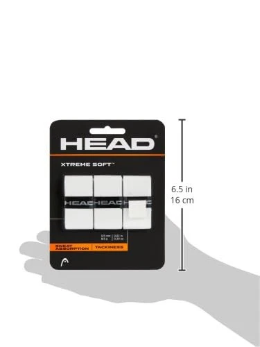 Paquete de 3 cintas de agarre para raqueta de tenis Head Xtreme suave blanco Foto 3 de 3