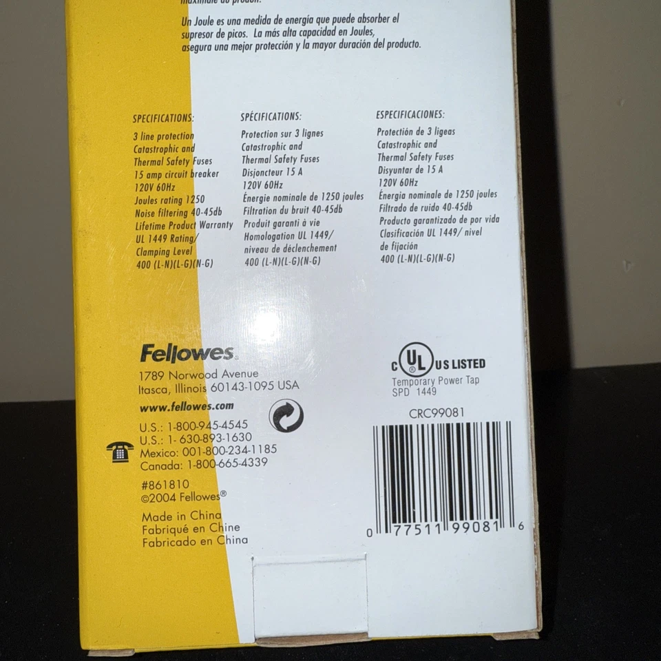 Fellowes 99081 Surge Protectors,Power Strips - Image 3 of 3