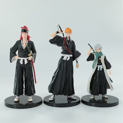 Bleach Anime Ichigo Renji Toshiro 7'' Action Figur Set Bankai Statue Manga Spielzeug