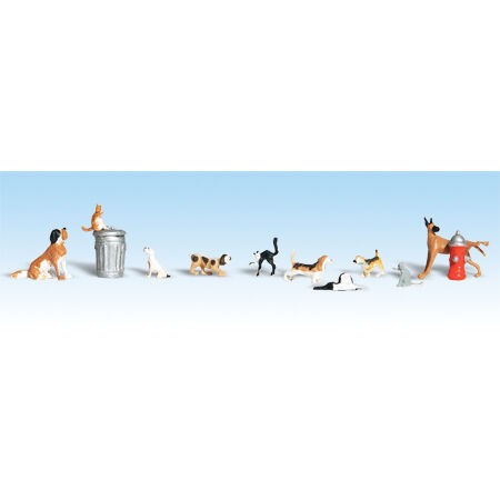 Woodland Scenics A1841 HO-Scale Dogs & Cats (12 pcs) Fine Detail ...