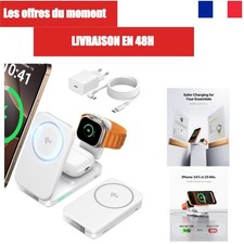 3-in-1 Wireless Charger Qi2 15W Foldable Travel Station iPhone Apple Watch