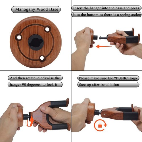 Wood Guitar Hook Wall Mount Bamboo Guitar Hangers for String ...