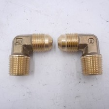 2 Pack Parker 5/8"Male JIC 37° Flare Swivel x 5/8" Male NPT Brass 90° Elbow
