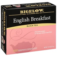 English Breakfast Black Tea, Caffeinated Tea, 100 Count Box (Pack of 1)