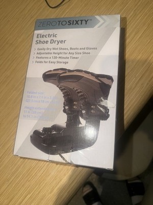 ZeroToSixty Electric Shoe Dryer Adjustable Height 120-Min Timer Foldable Storage