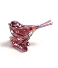 Vintage Fenton Pink Pearl Iridized Finish Bird on a Branch from 1970s-1980's