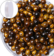 100PCS Yellow Tigers Eye Beads 8mm Natural Stone Beads Round Loose Gemstone Bead