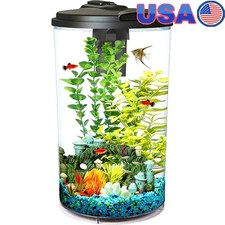 Impact Resistant Aquarium Starter Kit LED Light Timer 6 Gallon Fish Tank New