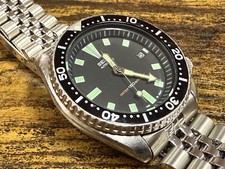 Seiko Men's Black Watch 7002-7001 New Black Bezel /strap Automatic Diver Watch