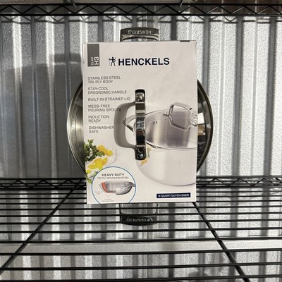 HENCKELS Clad H3 6-Qt Stainless Steel Dutch Oven with Glass Lid