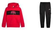 Puma Youth Set Boy's Hoodie PANTS Tracksuit 2pc Size 5/6, 7/8, 10-12, 14/16 New