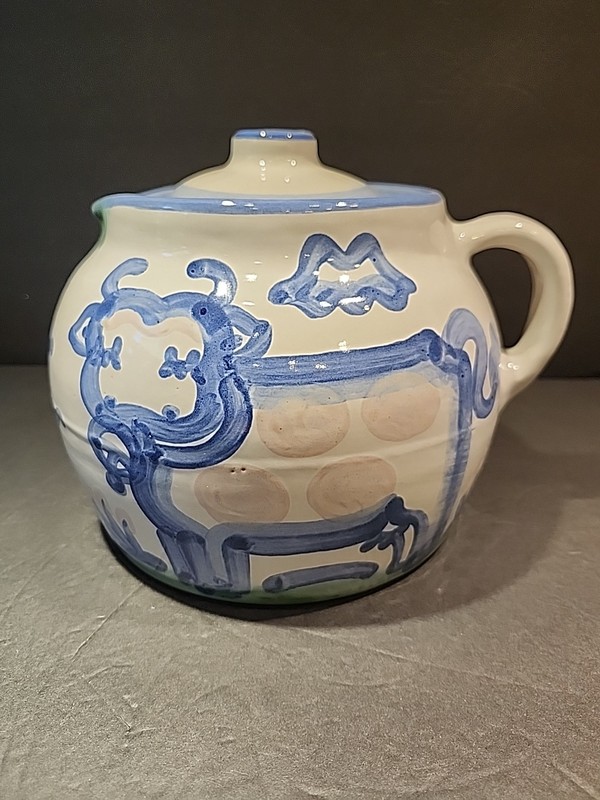 M. A. Hadley Cow & Pig Pouring Bean Pot Soup Tureen w/Handle & Lid "The End" 