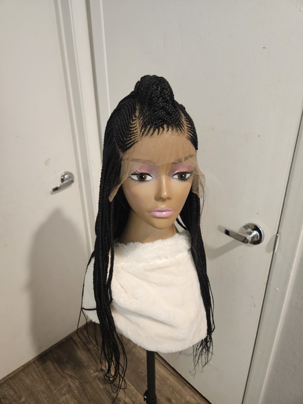 Black Braided Wig Cap with Elastic Breathable Weaving. One Size