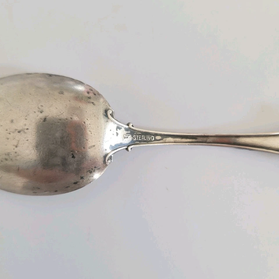 Antigua cuchara de recuerdo Watson de plata esterlina IOWA patriótico soldado águila 5 pulgadas Foto 4 de 4