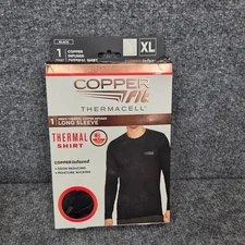 New - Copper Fit Thermacell Shirt Mens XL Black Long Sleeve Performance Infused