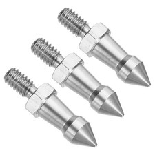 1/4 Inch Thread Tripod Spike, 3 Pack Camera Mount Adapter Style 2, Silver
