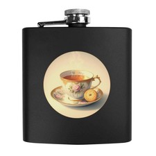 6oz (170ml) 'Elegant Cup Of Tea' Pocket Hip Flask (HP00044995)