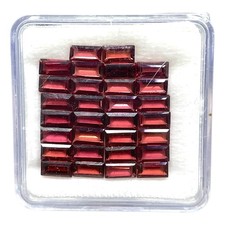 30 Pcs Natural Garnet 6x3mm Baguette Cut Top Quality Loose Untreated Gemstones