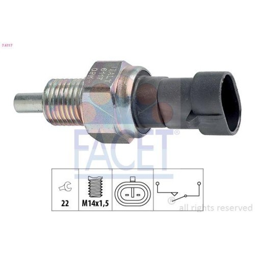 Schalter RüCkfahrleuchte Facet 7.6117 Made In Italy - Oe Equivalent FüR Fiat-image