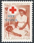 Trieste B 1953 Red Cross 2 d. brown red and red with double croc print