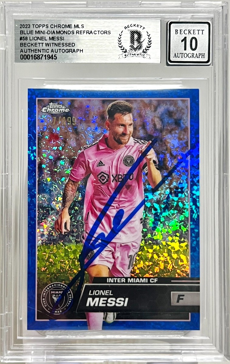 激レア！2023 Topps LIONEL MESSI メッシ インサートカード 2023 Topps Chrome Lionel Messi Signed Inter Miami #58 BLUE 177/199