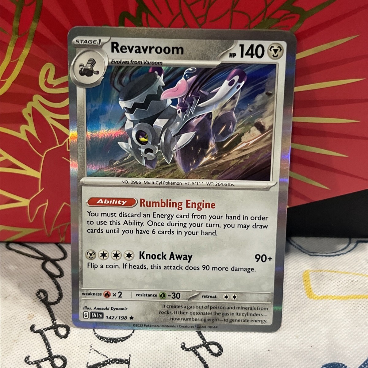 Revavroom - 142/198 Scarlet & Violet Reverse Holo Rare Pokemon - NM/MINT Revavroom - 142/198 Scarlet & Violet Reverse Holo Rare Pokemon - NM/MINT