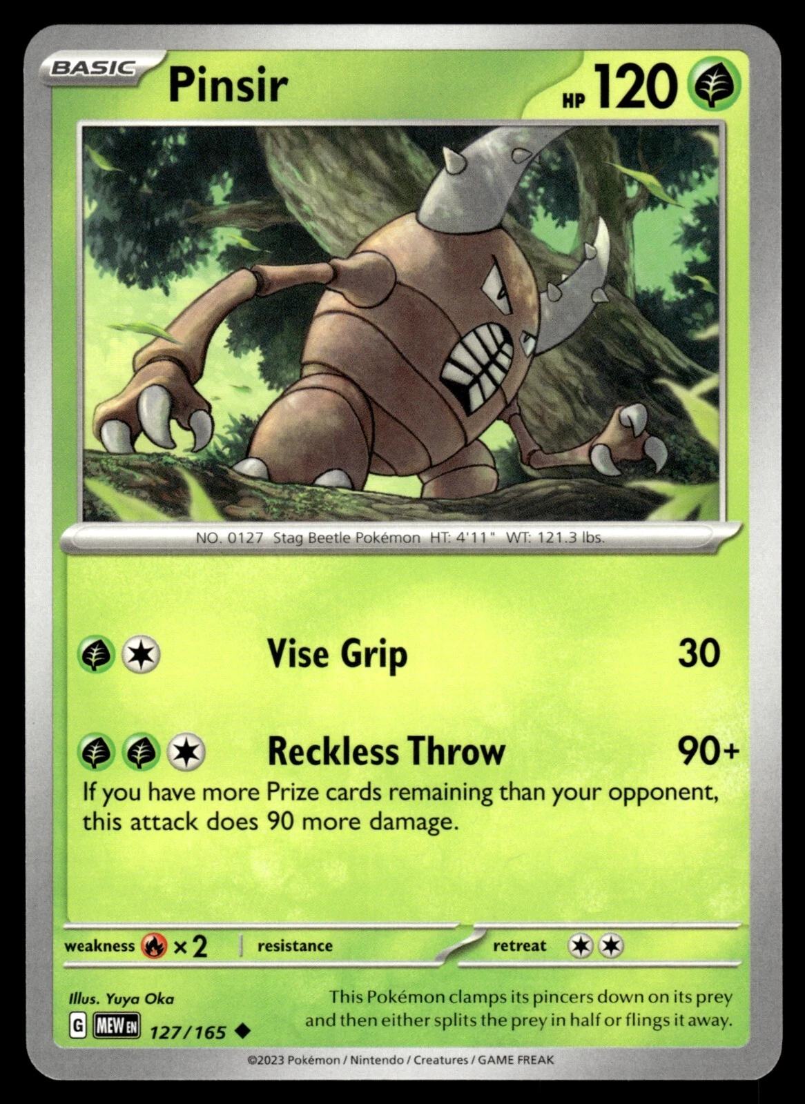 PINSIR - 127/165 - POKEMON 151 MEW-EN ENGLISH C/U SV - NM
