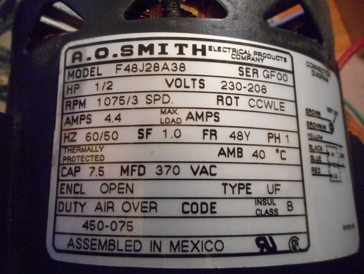 A.O.SMITH F48J28A38 BLOWER MOTOR | eBay A.O.SMITH F48J28A38 BLOWER MOTOR | eBay