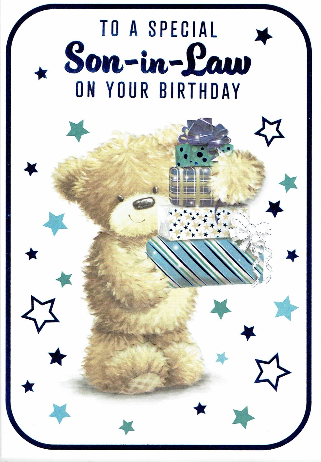 Special SON-IN-LAW BIRTHDAY CARD - Quality Card Bear and Gifts Design
