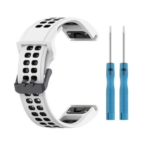 For GARMIN Watch Fenix7/6S/5X Band 20/22/26mm Sport Silicone Watch Strap - Foto 13 di 22