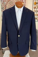 Lands End Mens Blue Gold Btn Blazer Sz 42 43 44 R NEW NWOT