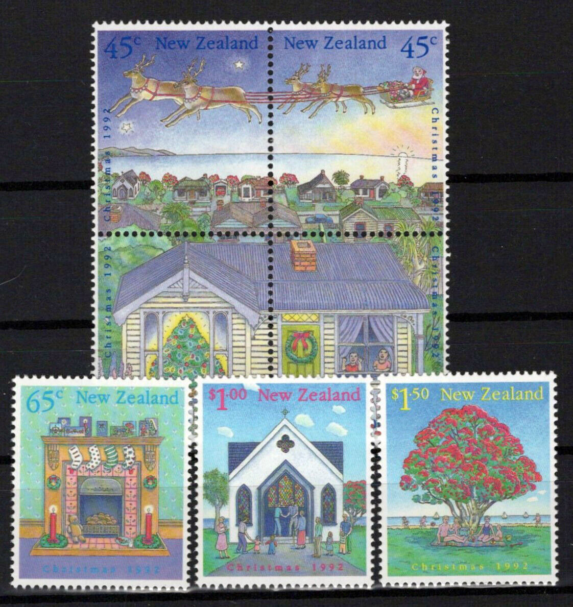 New Zealand 1126-1129a, 1130-1132 MNH Christmas Santa Trees New Zealand 1126-1129a, 1130-1132 MNH Christmas Santa Trees