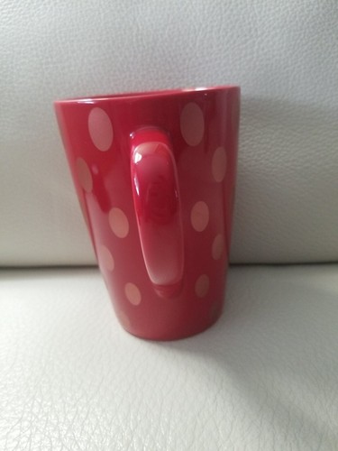 2005 Starbucks Coffee mug Red cup Ceramic Oval Polka Dot Mug Cup with Handle - Picture 3 of 7