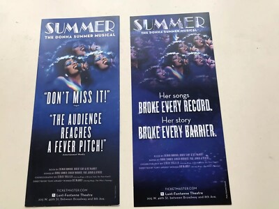 2x VERSCHIEDENE SOMMER The Donna Musical Theatre Flyer / Handzettel Broadway New York