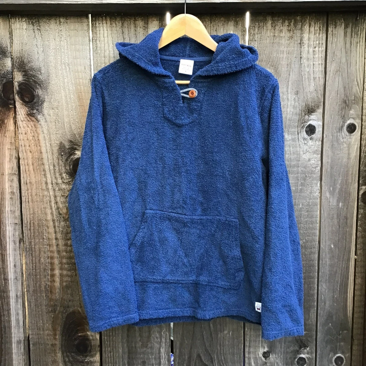 Birdwell beach britches cayucos navy blue terry cloth hoodie mens small |  eBay