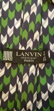 Vintage, LANVIN Chemisier Paris, Silk, Multi-color, Geometric Print Tie (60")